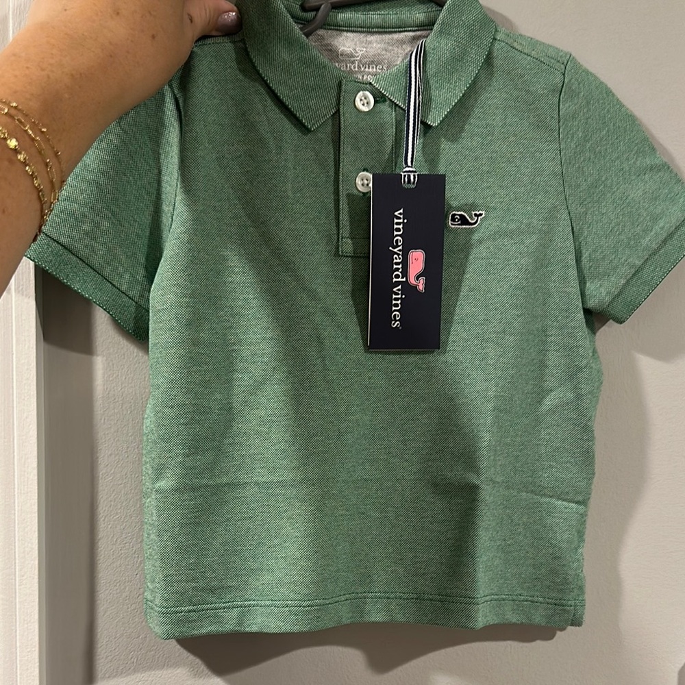 Vineyard Vines Green Polo Shirt Classic Pique Knit